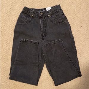 Vintage washed black “mom jeans”